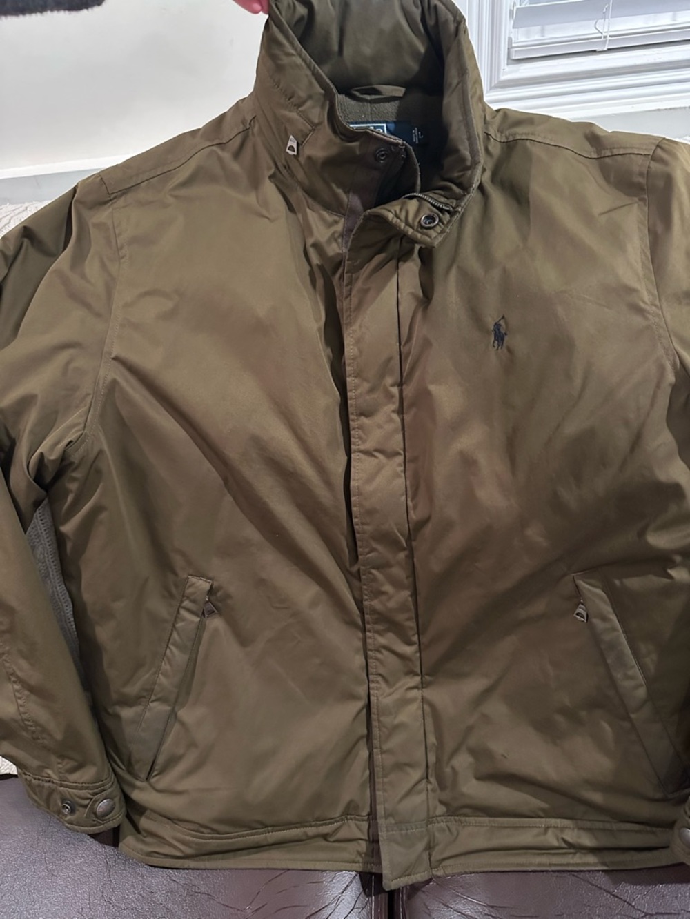 Ralph Lauren Olive Green Men's fleece-lined jacket, size L
